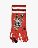Ed Hardy Red Graphic Scarf | Skull & Dagger Tattoo Motif