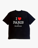Balenciaga "I ❤️ Paris" Graphic T-Shirt – Black
